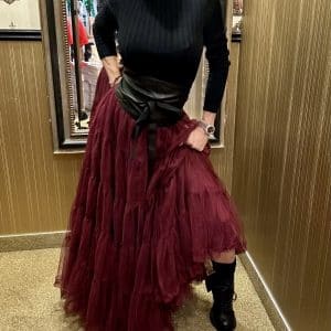 jupe flamenco bordeaux
